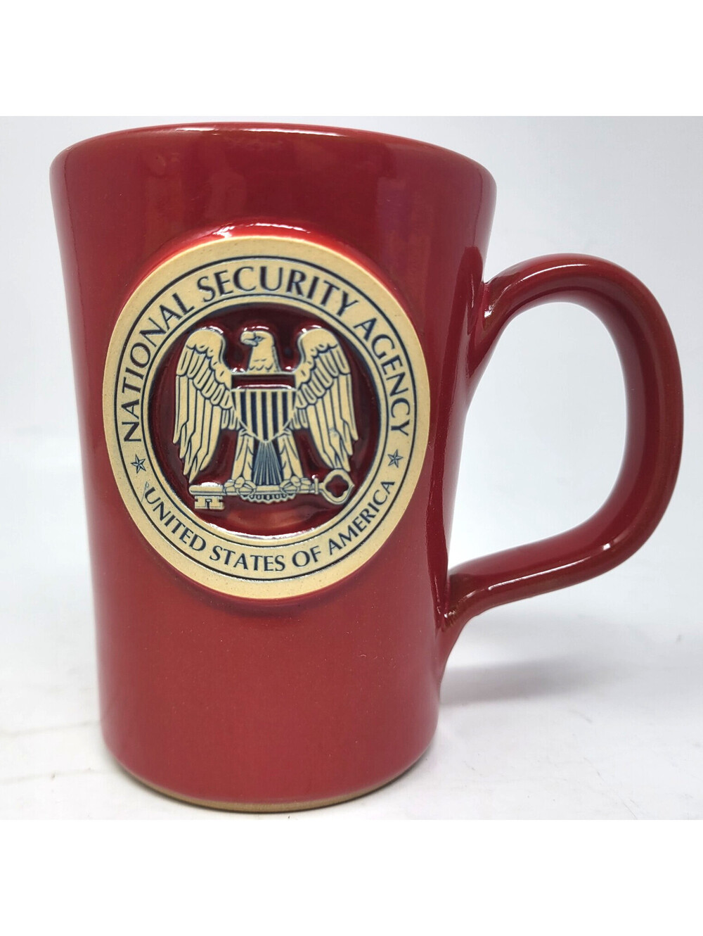 NSA National Security Agency Mug Deneen Pottery 2024 Handmade USA Seal Red Cup